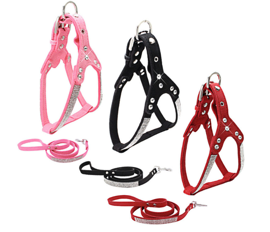 Rhinestone pet chest strap / harness