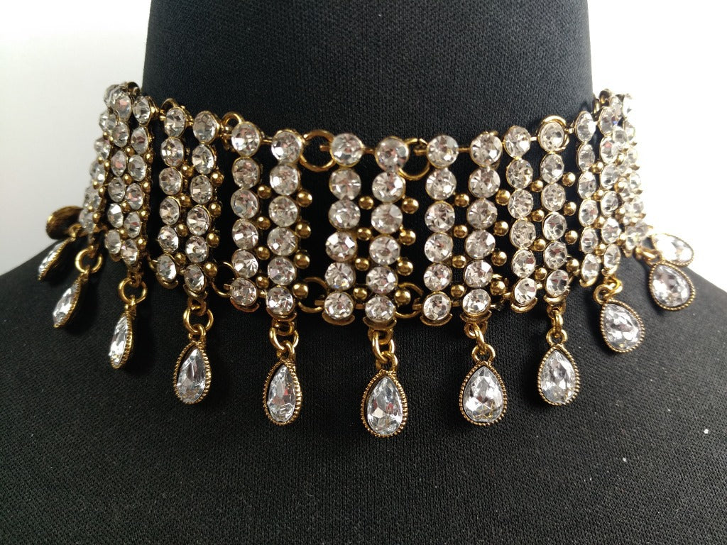 Exaggerated Diamond Waterdrop Jewel Choker