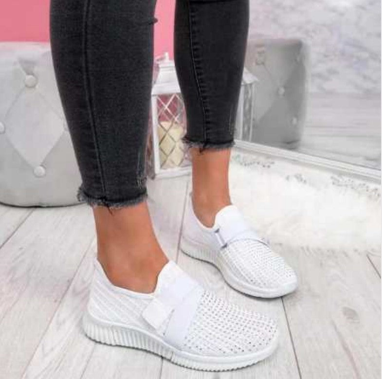 Women's rhinestone flat casual shoes