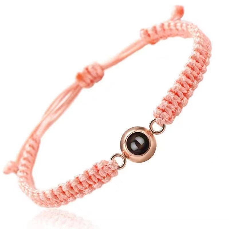 Simple and elegant braided rope with bead design projection bracelet