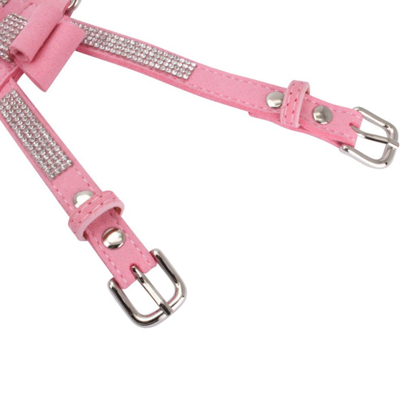 Shiny rhinestone chest pet harness