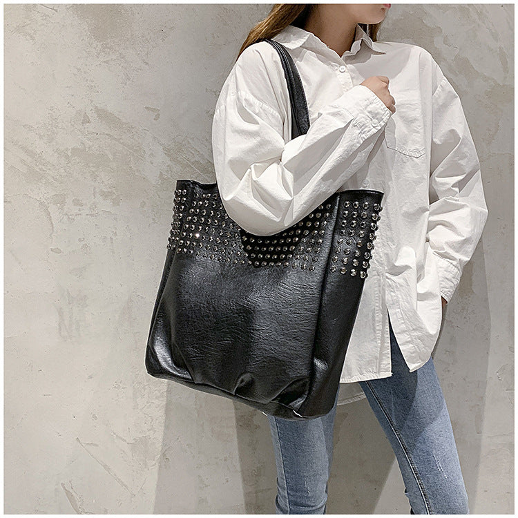 Fashion Large Capacity Women Tote Bag Quality Leather For Female Shoulder Bag Leisure Women Handbag Black Lady's bolsa feminina