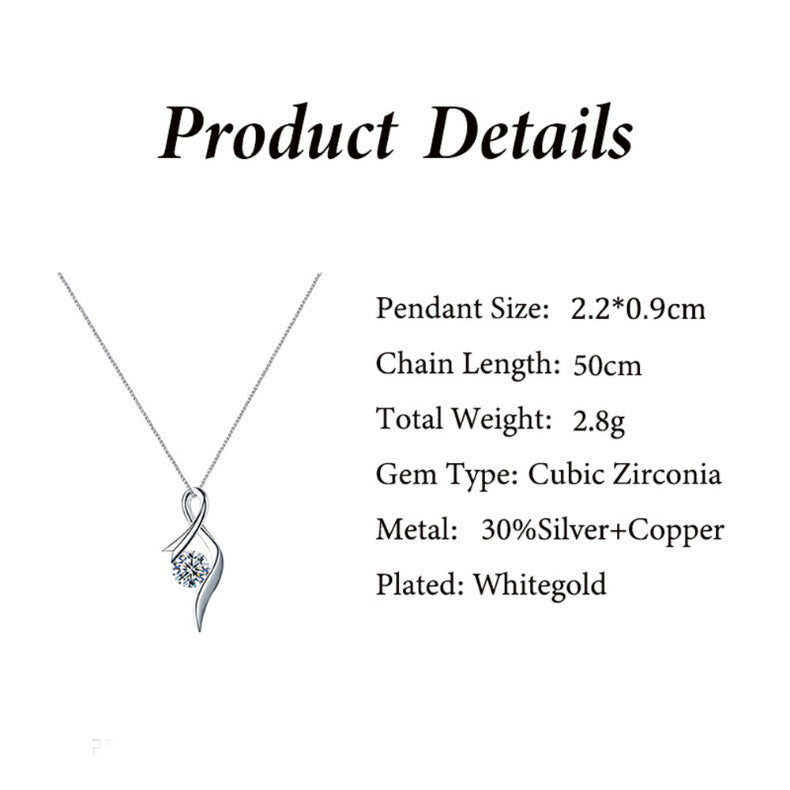 Simple and light luxury cupid's arrow diamond design gift box necklace for mother-in-law