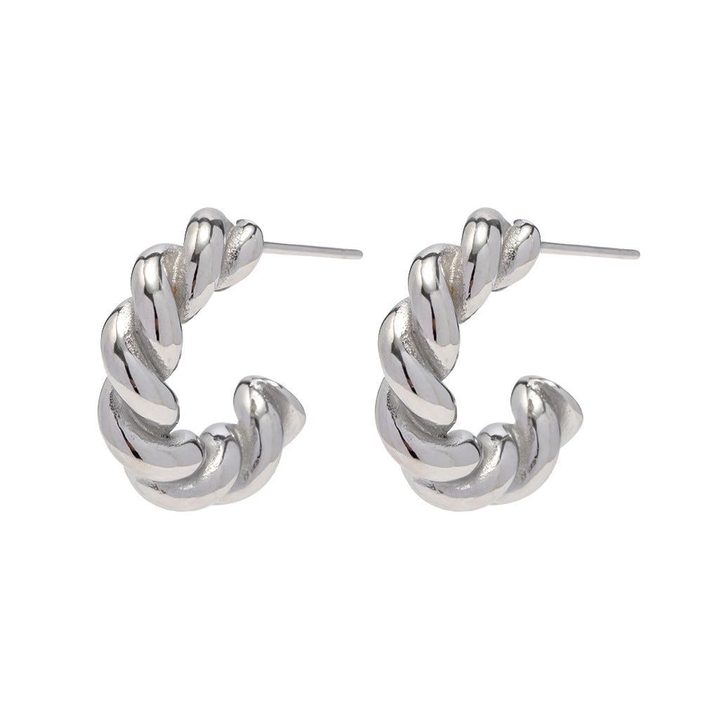 Exquisite and fashionable twist spiral design versatile earrings