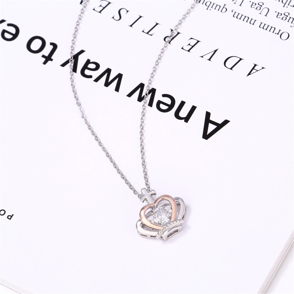 Trendy Diamond Crown Design Gift Box Necklace for My Badass Daughter