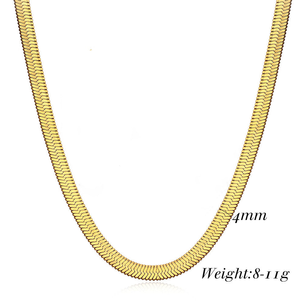 18K Gold Plated Pop Snake Bone Chain Necklace