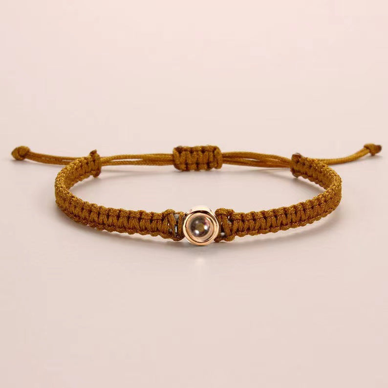 Simple and elegant braided rope with bead design projection bracelet