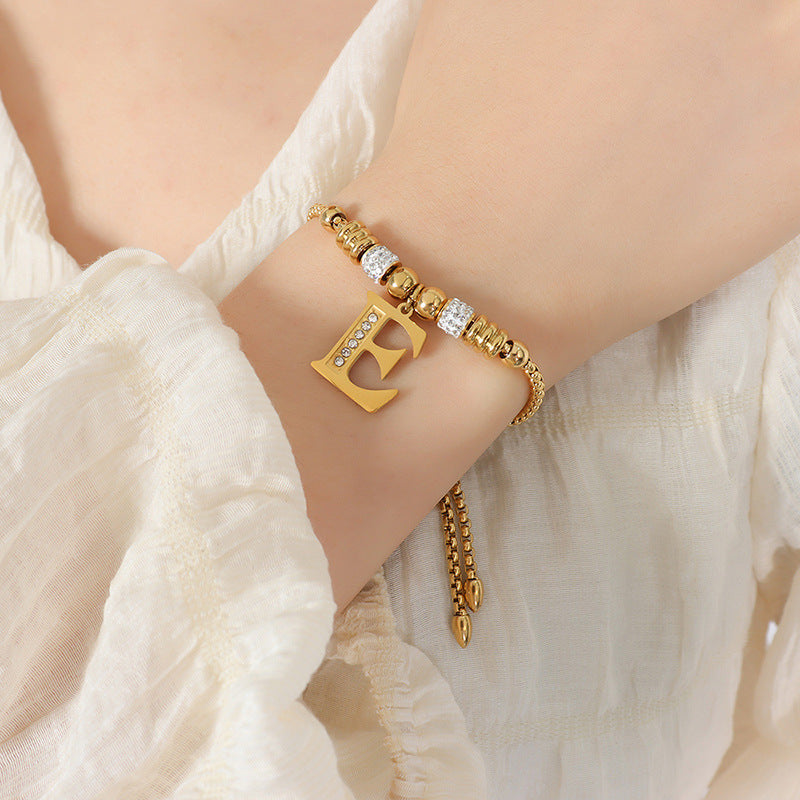 18K gold classic and fashionable 26 letter design versatile bracelet