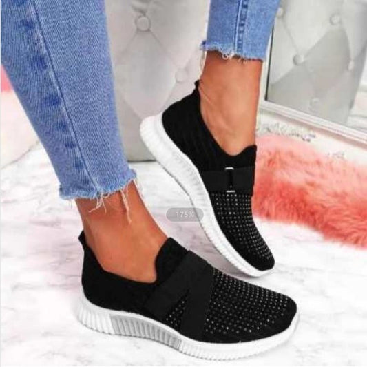 Women's rhinestone flat casual shoes