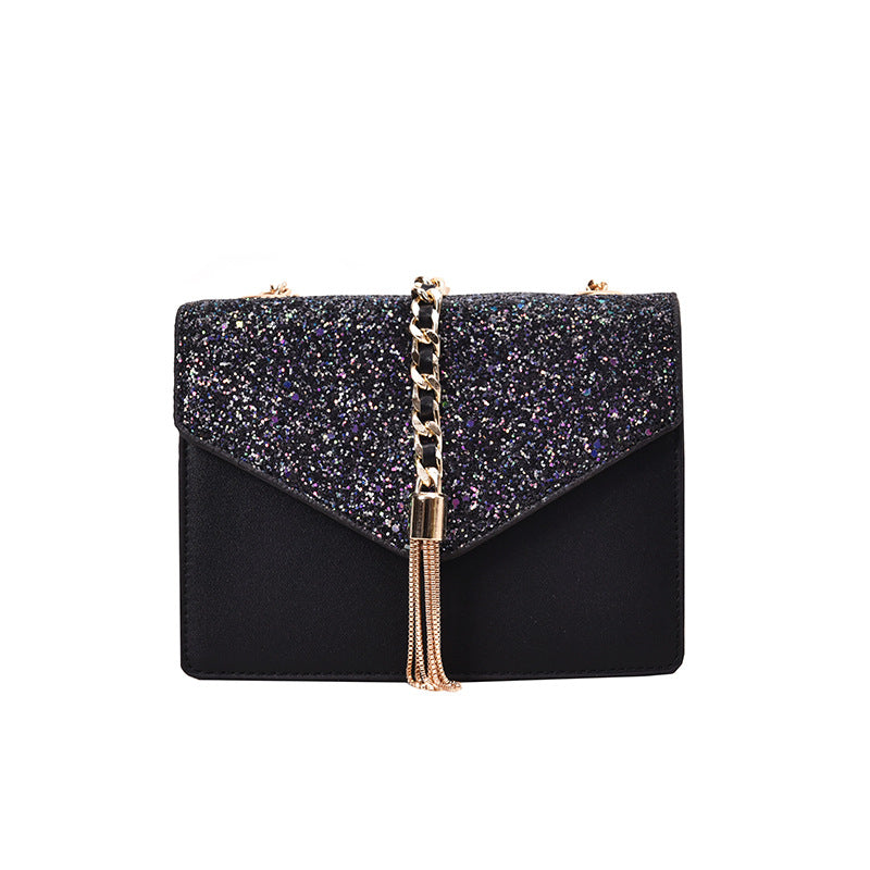 Sequined shoulder messenger bag wild chain small square bag