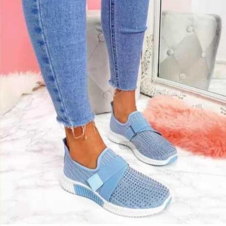 Women's rhinestone flat casual shoes