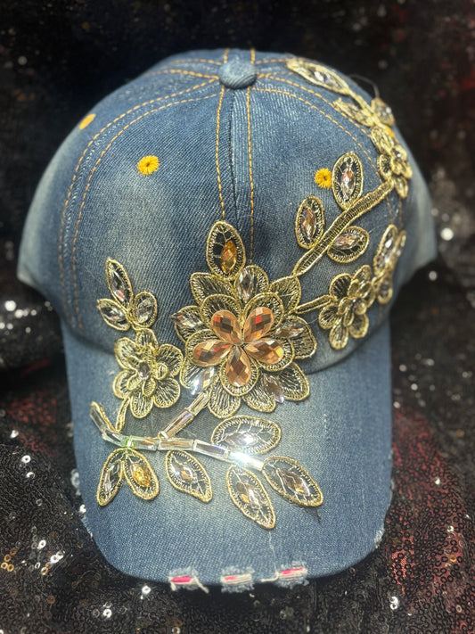 Beautiful blinged appliqué hat