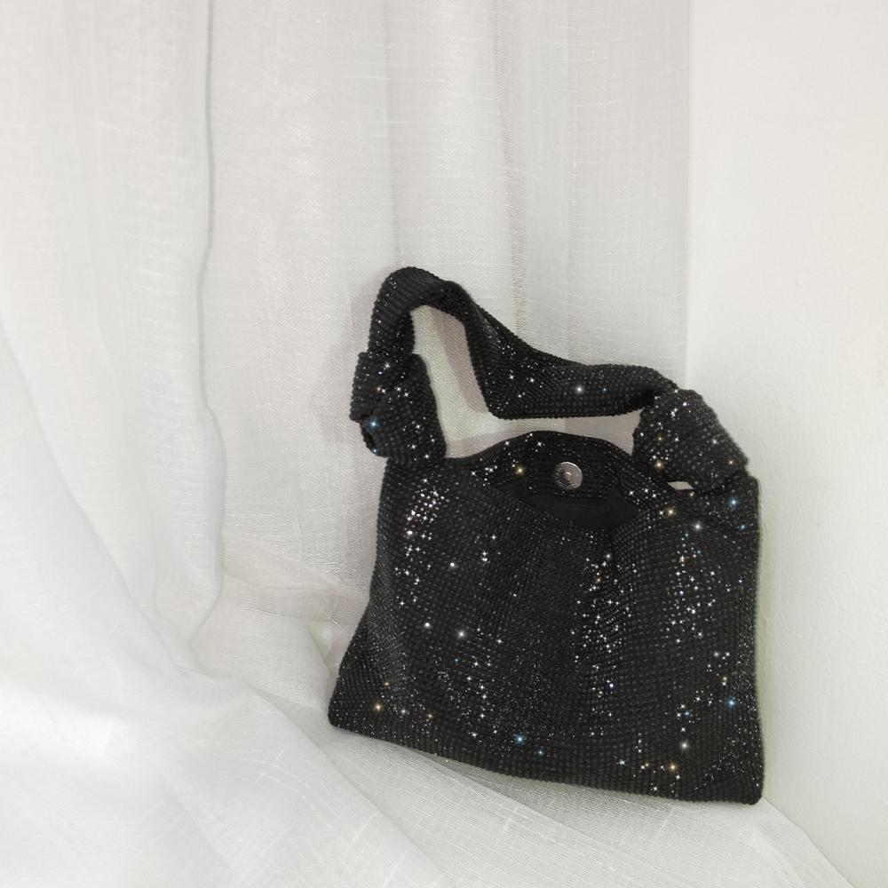 Full Rhinestone Bucket Bag Net Celebrity The Same King Rhinestone Handbag