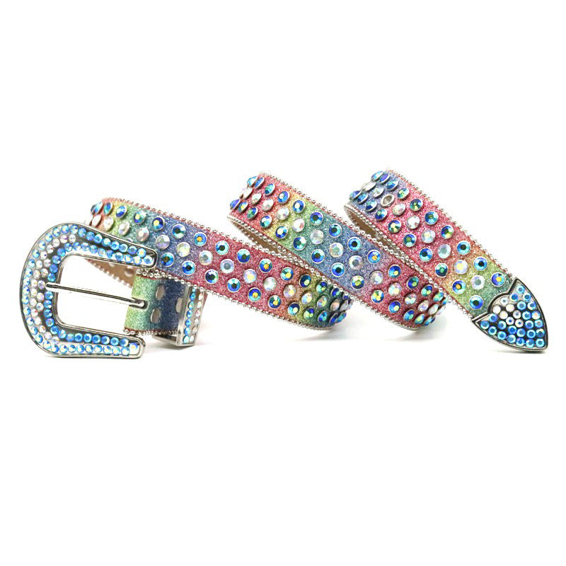 Fashion Personality Women's Thin Belt Rhinestone