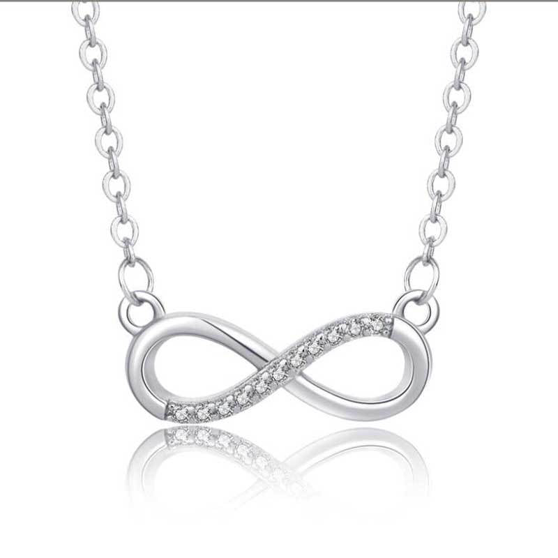 Trendy Figure 8 Diamond Design Gift Box Necklace for Mom or Daughter