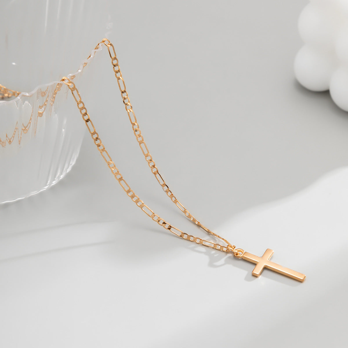 Simple Fashion Cross Design Hip Hop Pendant Necklace