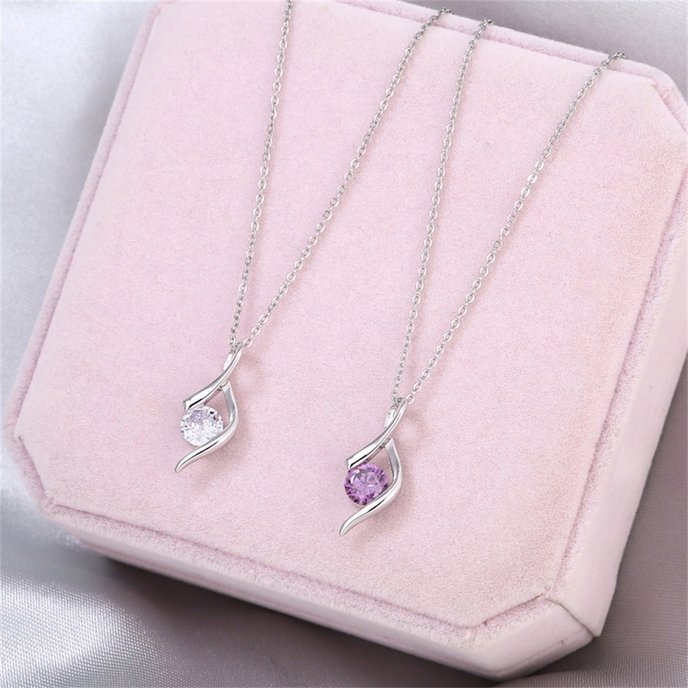 Simple and light luxury cupid's arrow diamond design gift box necklace for mother-in-law