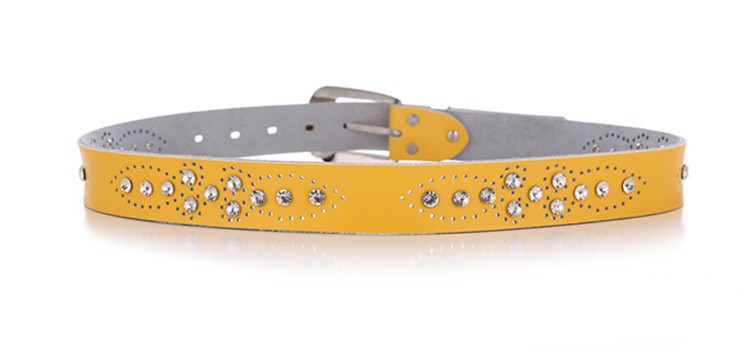 Women's Rhinestone Inlaid Leather Belt