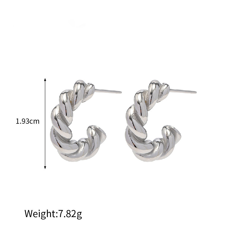 Exquisite and fashionable twist spiral design versatile earrings