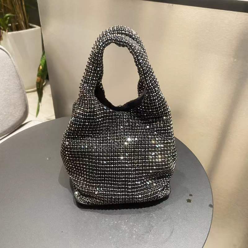 Rhinestone Vest Bucket Bag Chain