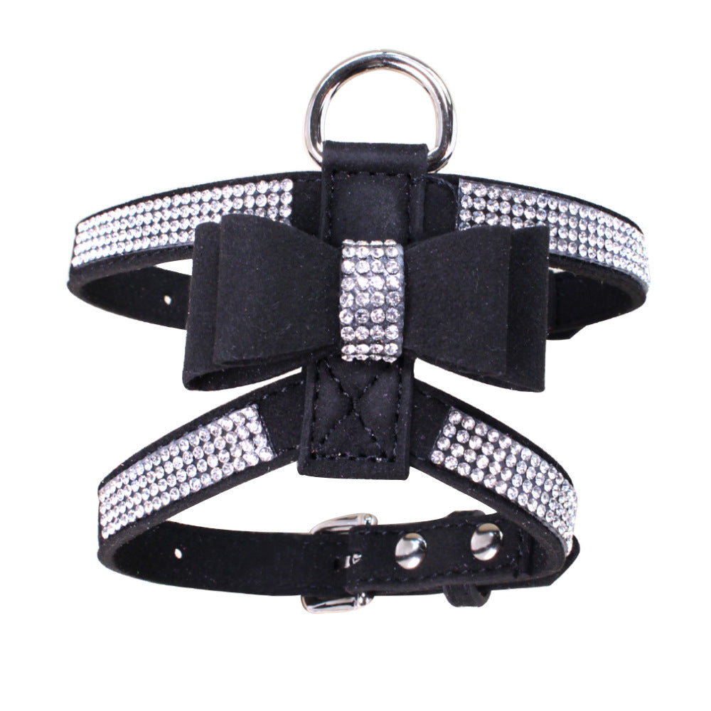 Shiny rhinestone chest pet harness