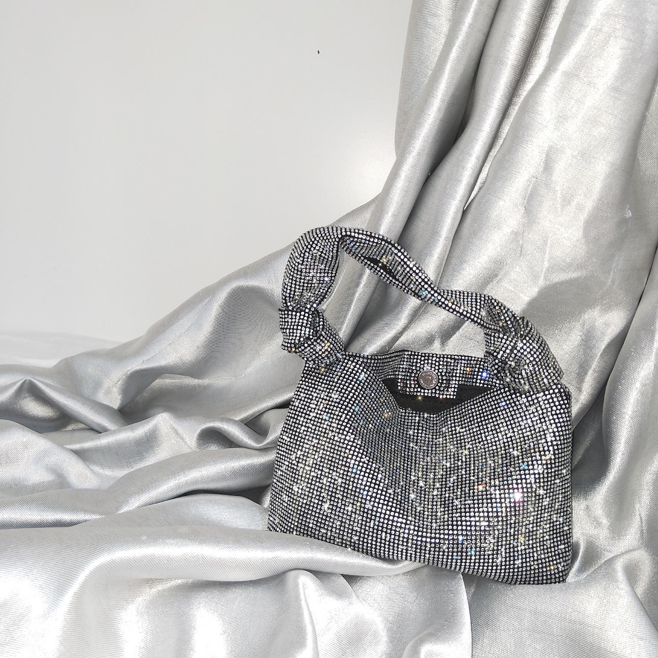 Full Rhinestone Bucket Bag Net Celebrity The Same King Rhinestone Handbag