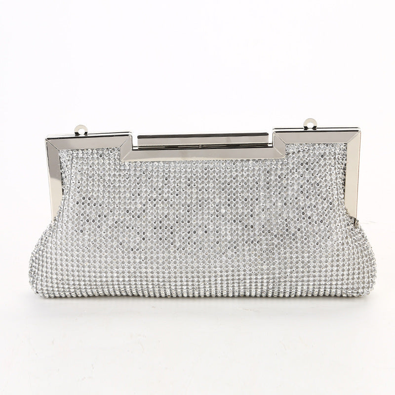 Pure Handmade Rhinestone Evening Bag With Diamonds