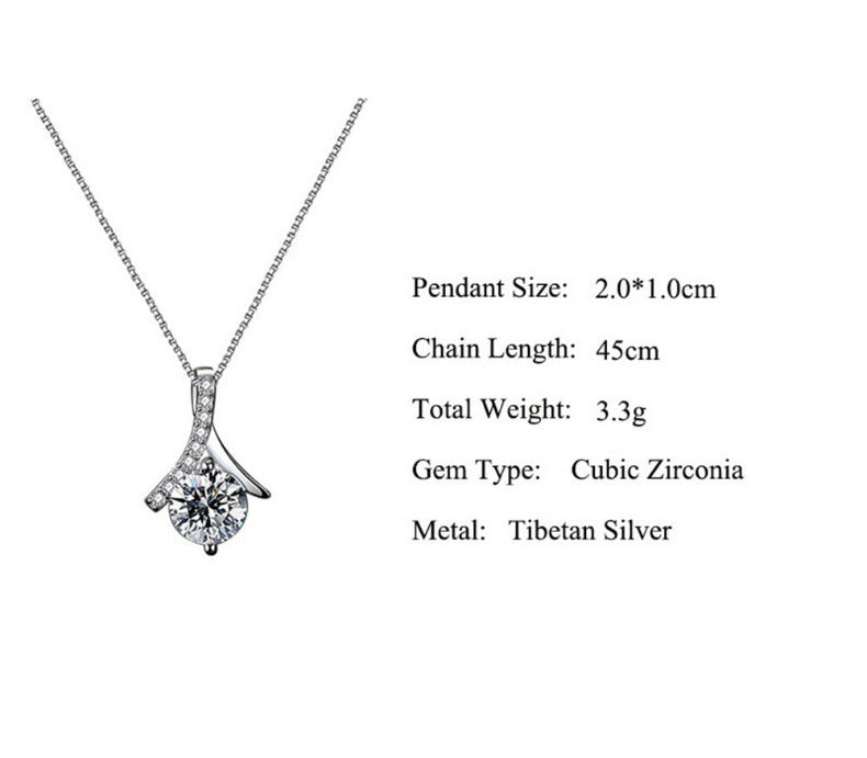 Delicate Herringbone Diamond Design Gift Box Pendant Necklace for Your Soul Mate