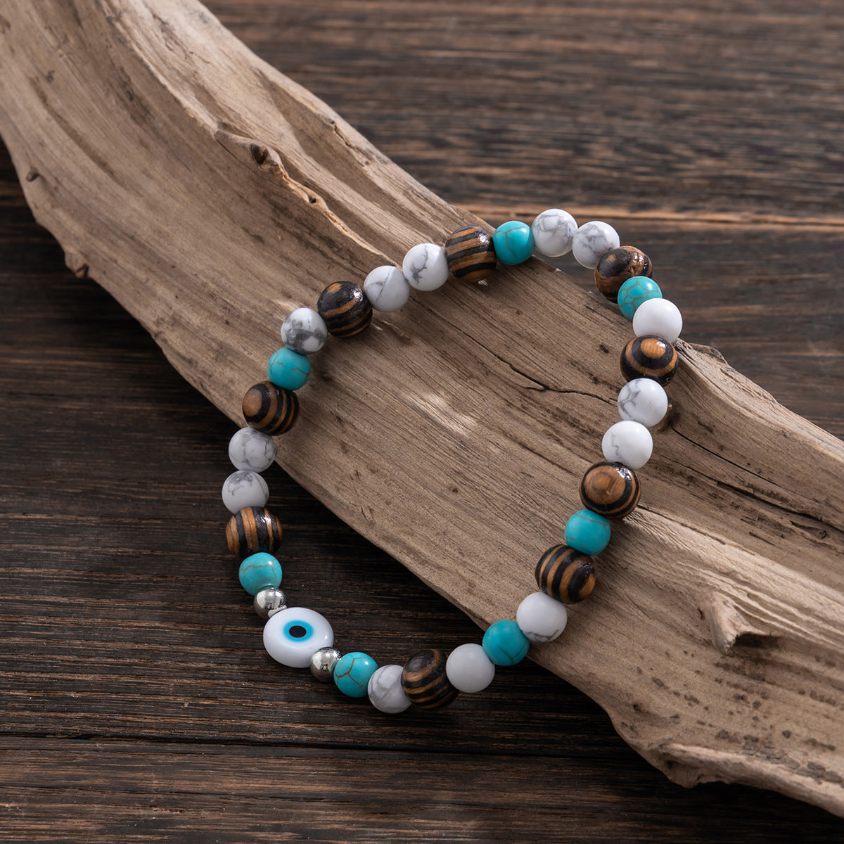 Fashionable turquoise with wooden beads and beading design all-match jewelry