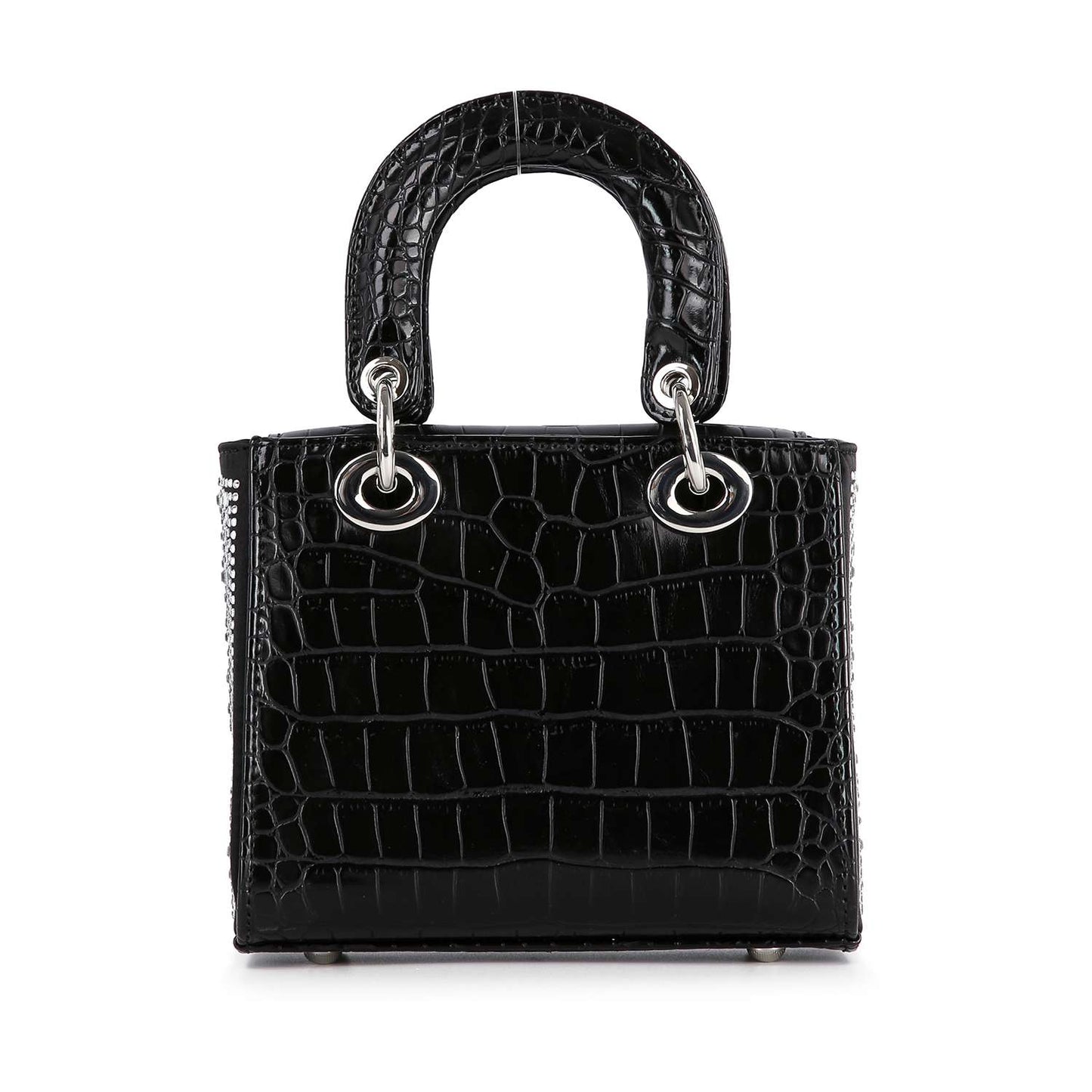 Rhinestone Accented Small Tote Handbag