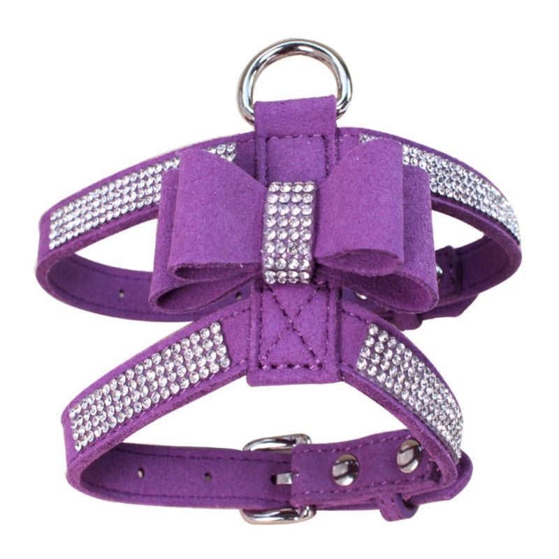 Shiny rhinestone chest pet harness