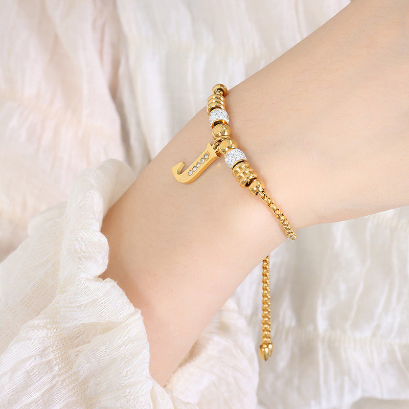 18K gold classic and fashionable 26 letter design versatile bracelet