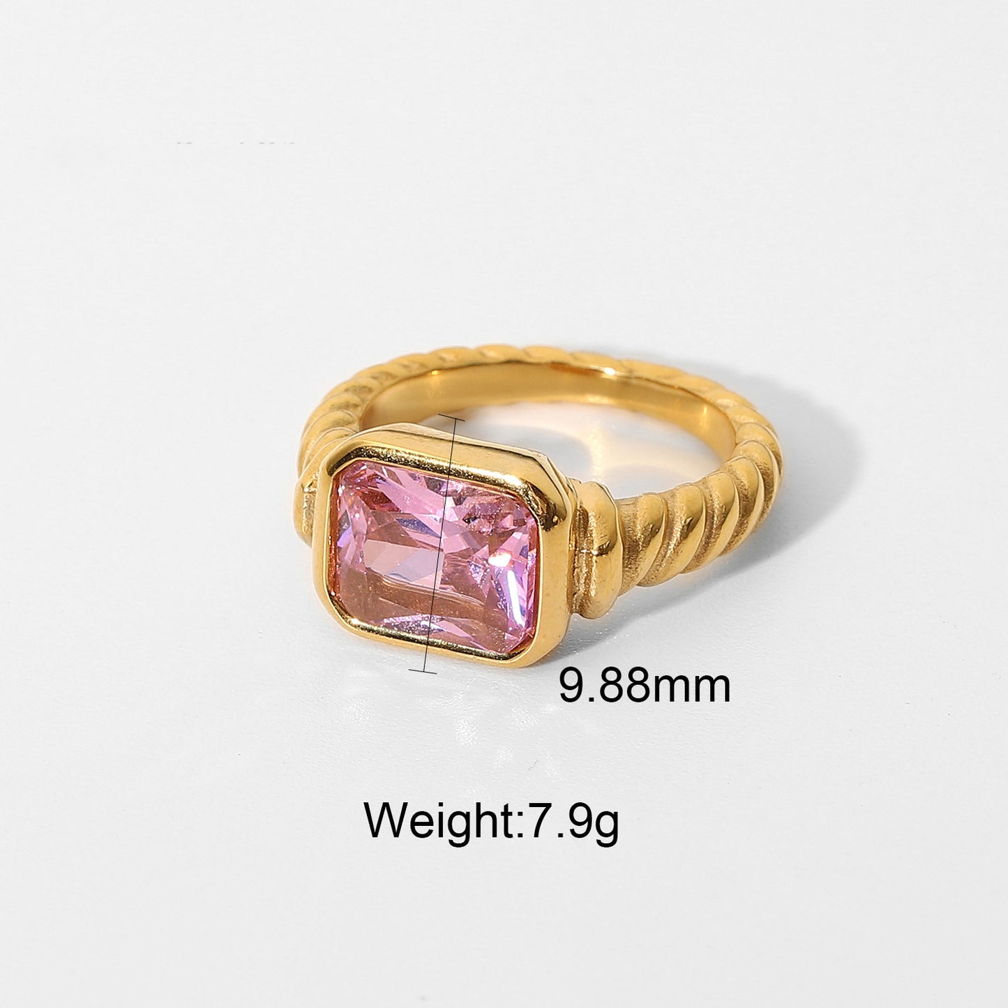 18K Gold Exquisite Atmospheric Inlaid Zircon Design Ring