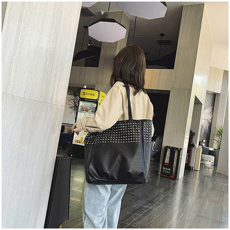 Fashion Large Capacity Women Tote Bag Quality Leather For Female Shoulder Bag Leisure Women Handbag Black Lady's bolsa feminina