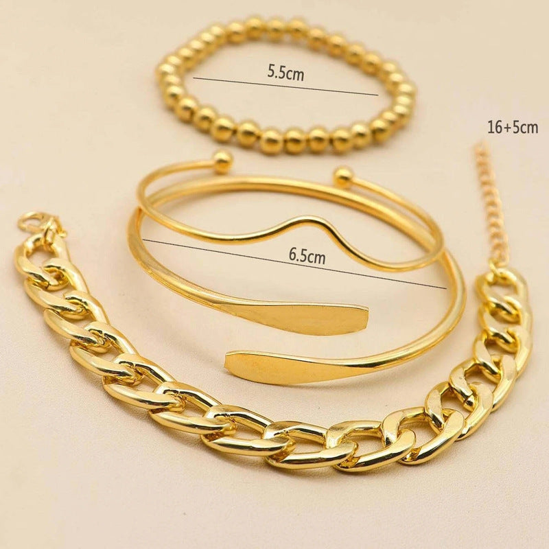 4pcs Simple Plain Bracelet