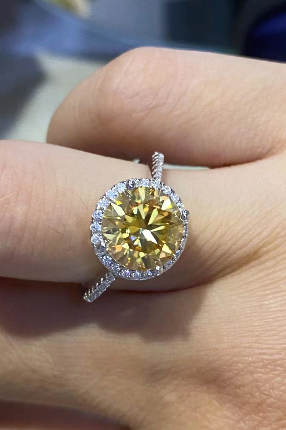 2 Carat Moissanite Round Ring