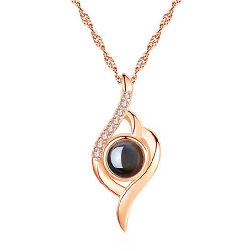 Trendy Personalized Alien Eye Diamond Projection Necklace