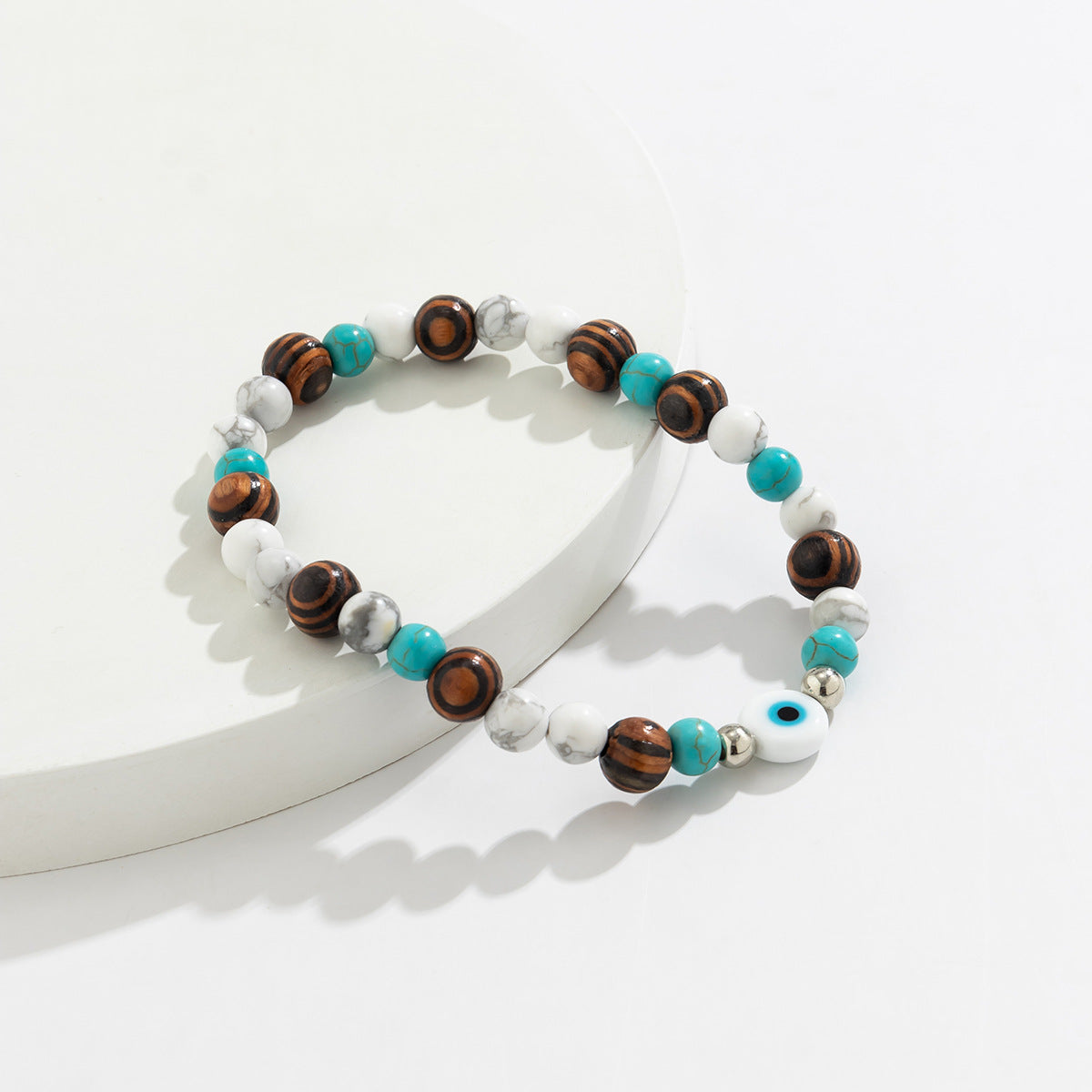 Fashionable turquoise with wooden beads and beading design all-match jewelry