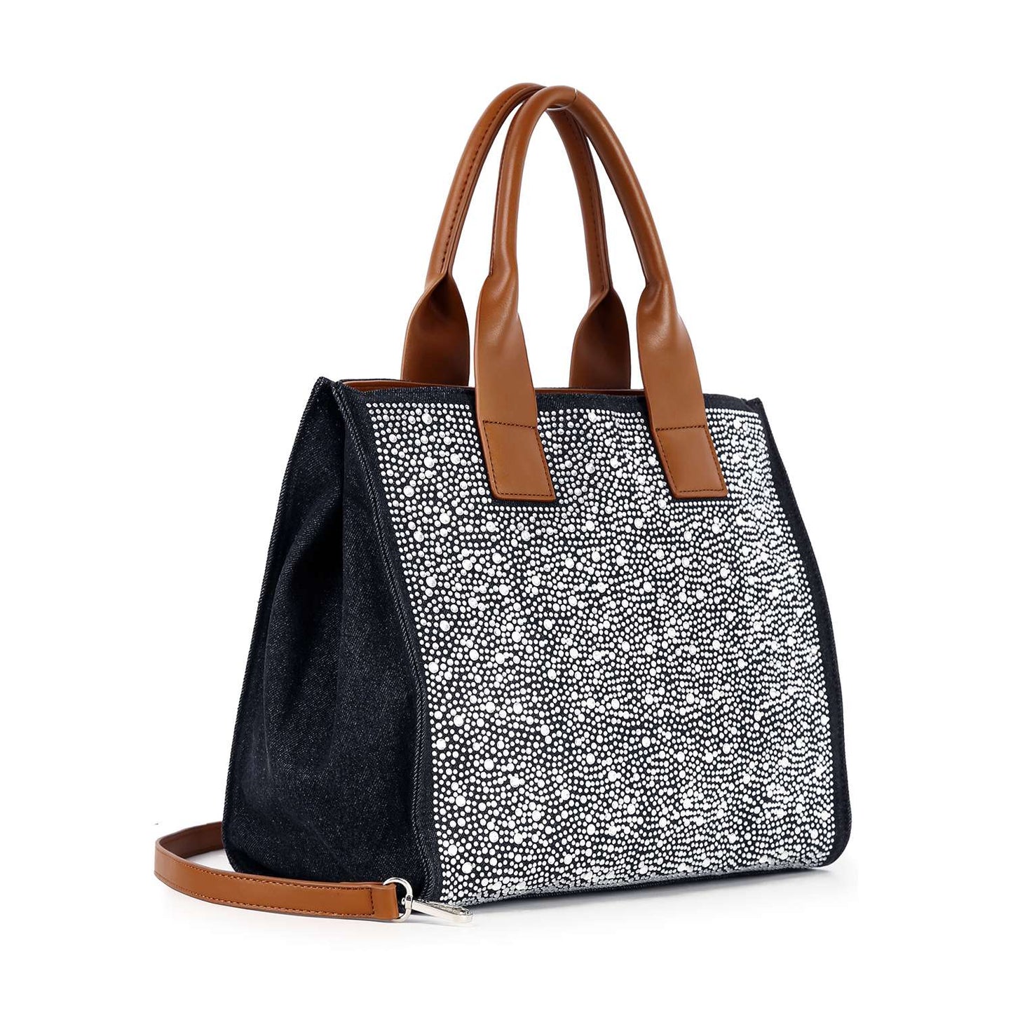 Rhinestone Denim Fashion Tote