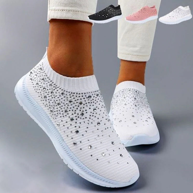 Rhinestone Flyknit Sneakers