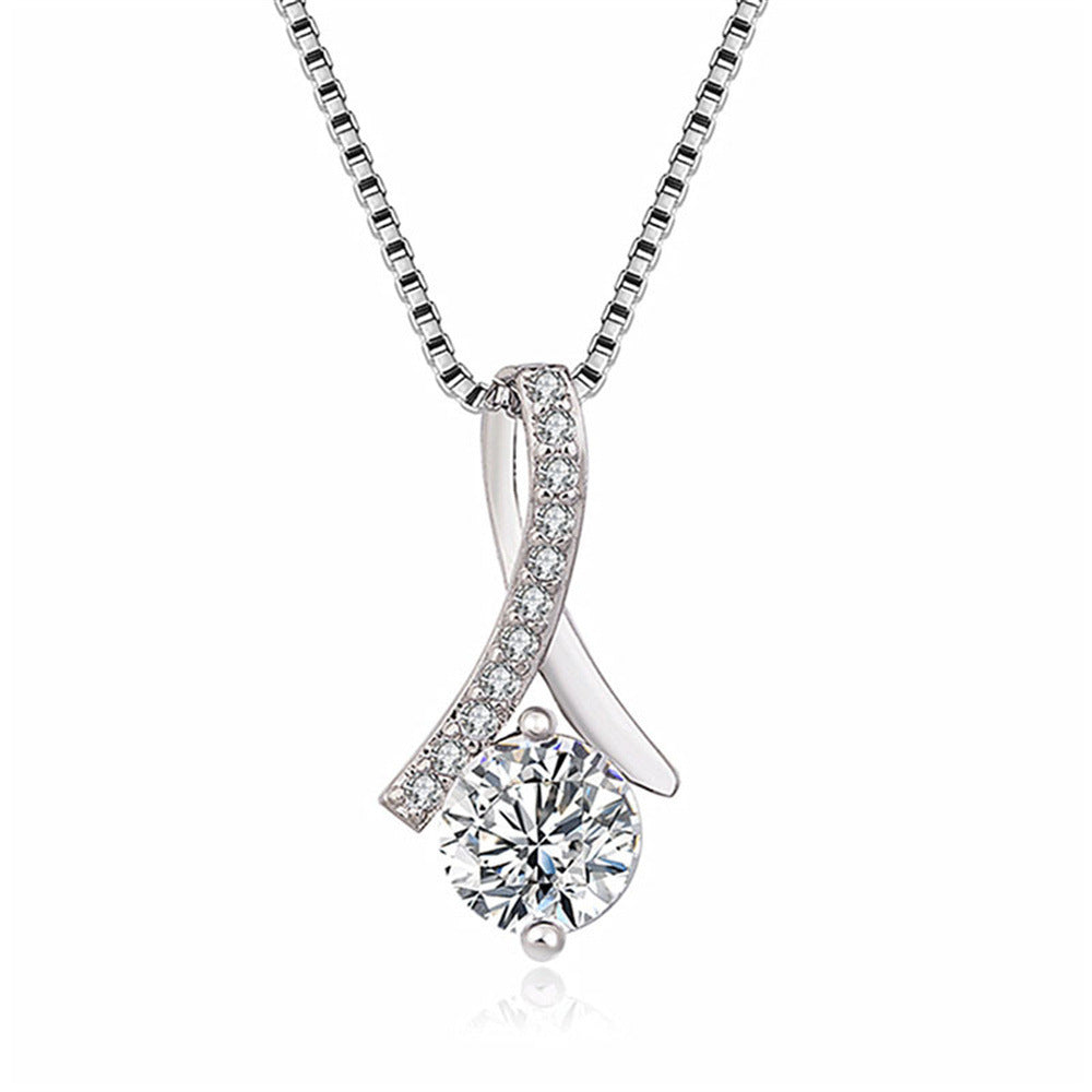 Mother's Day Herringbone Full Diamond Design Pendant Necklace