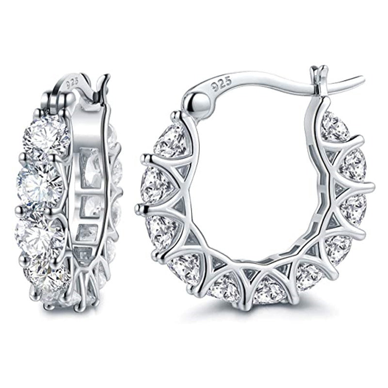 French full inlaid zircon lace earrings U-shaped earrings cross-border e-commerce hot sale