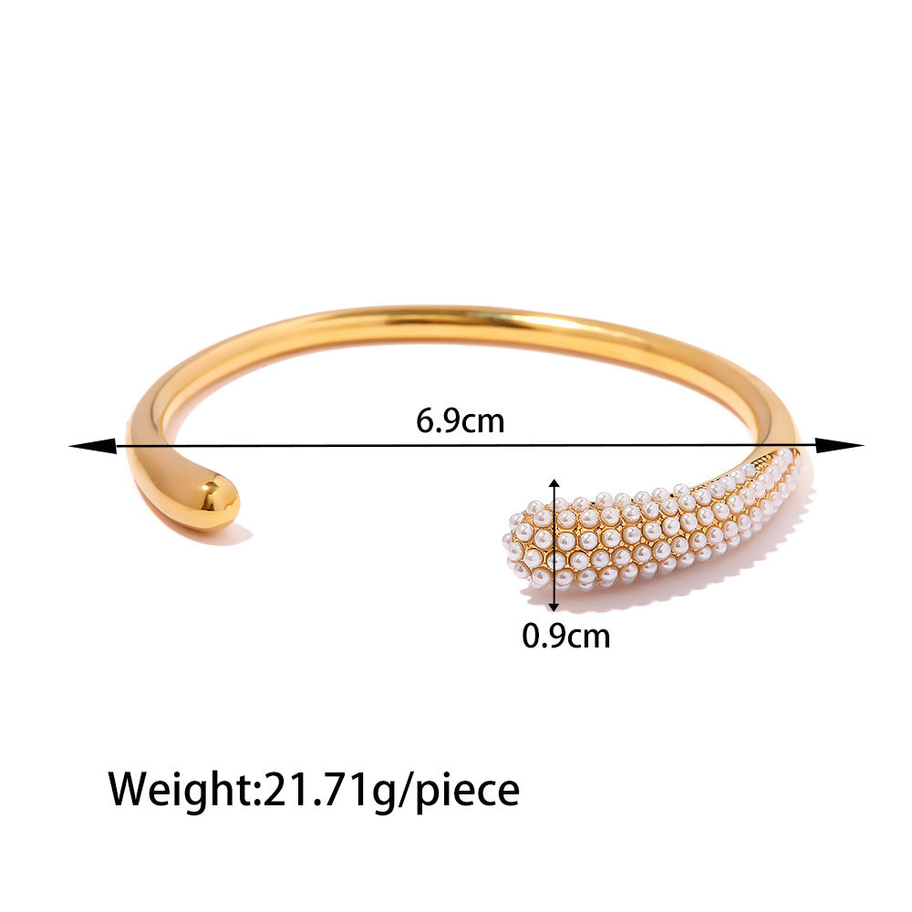 18K Gold Noble and Exquisite Diamond and Pearl Design Versatile Bracelet