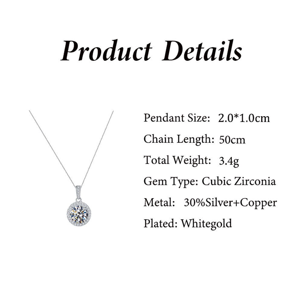 Exquisite light luxury diamond-encrusted full moon design gift box pendant necklace for a great mother