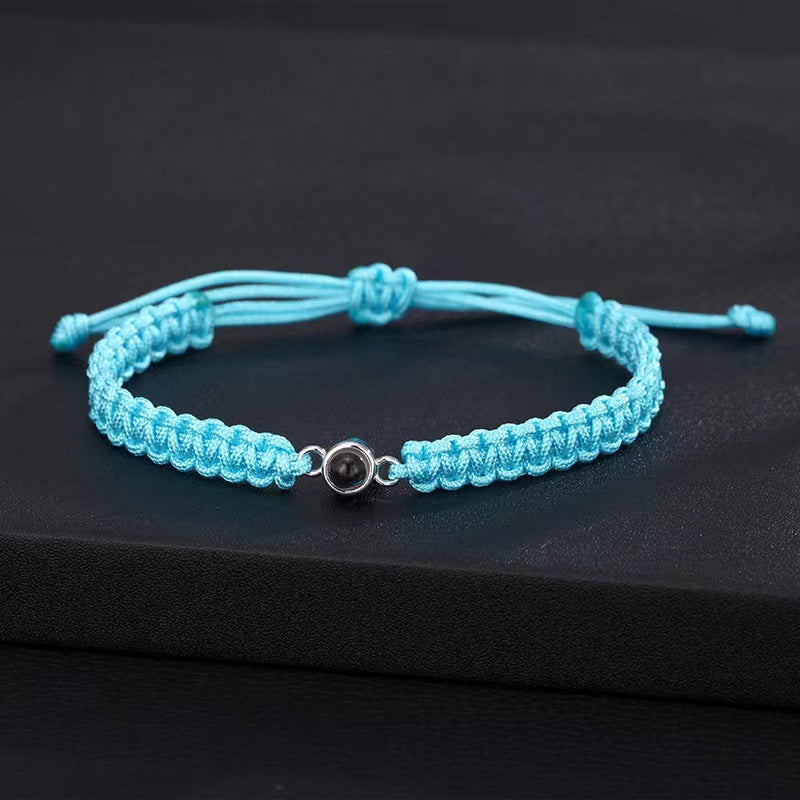 Simple and elegant braided rope with bead design projection bracelet