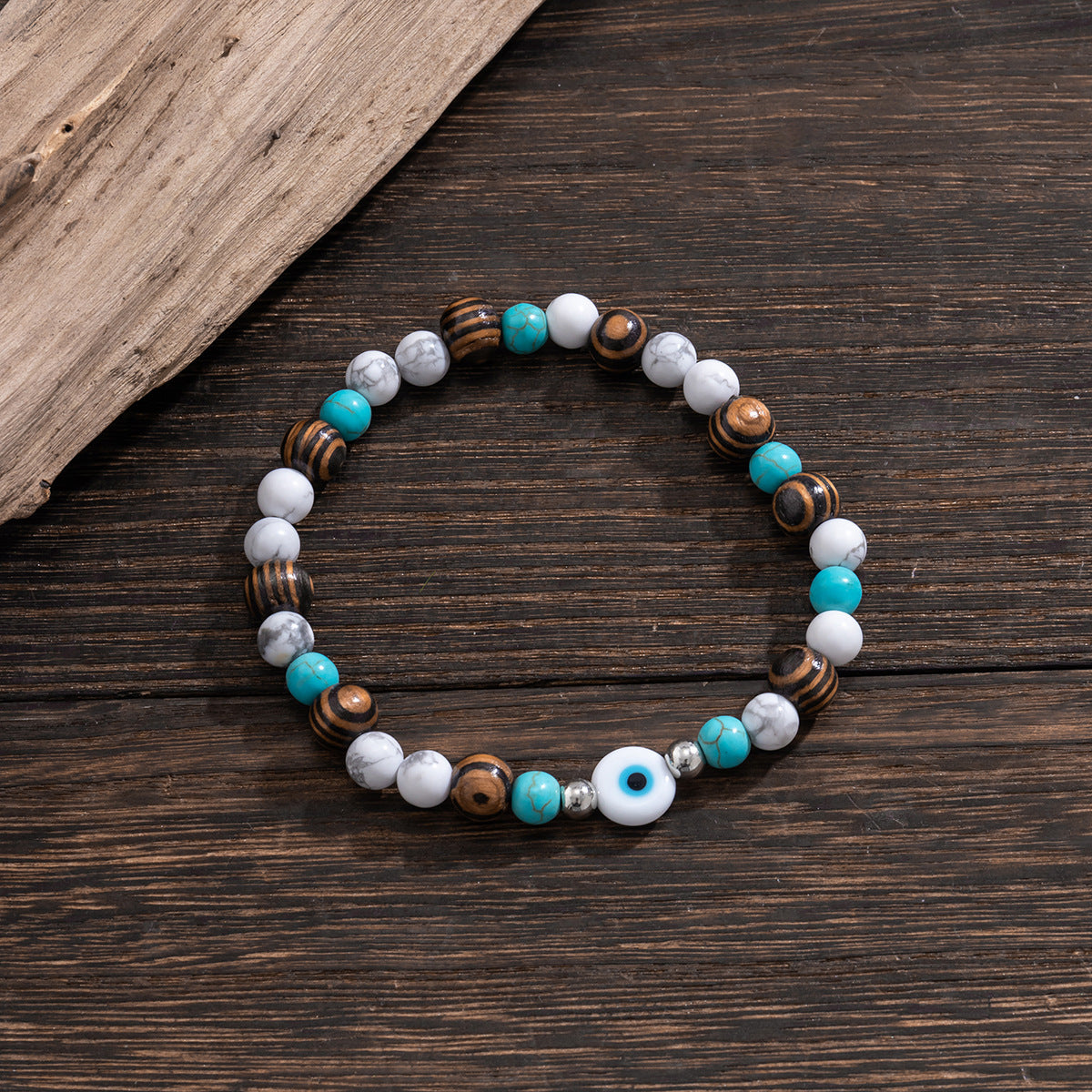 Fashionable turquoise with wooden beads and beading design all-match jewelry