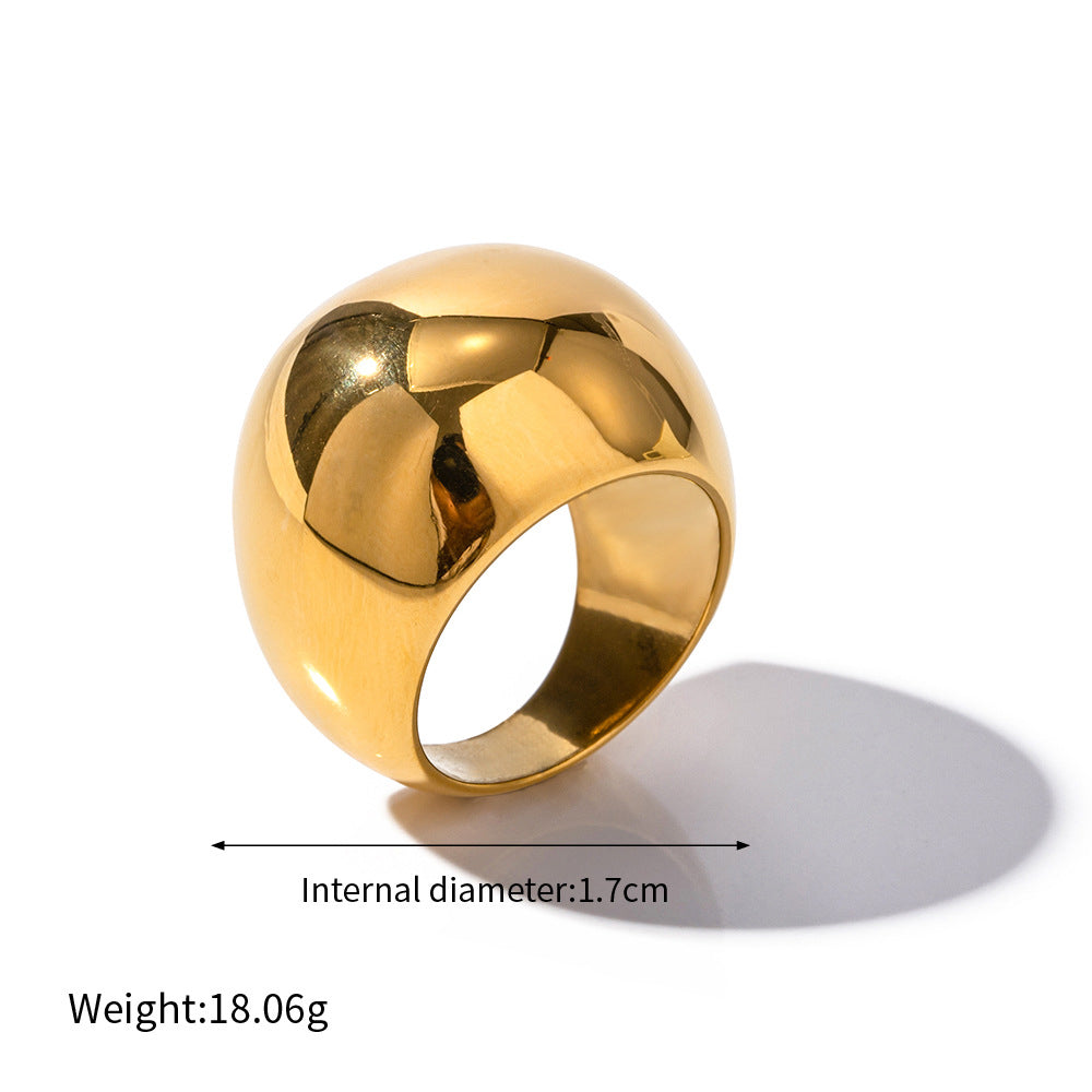 18K gold trendy exaggerated irregular shape/love shape design light luxury style ring