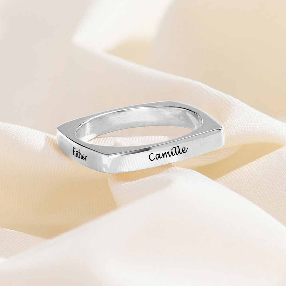 S925 Silver Distinctive Square Ring