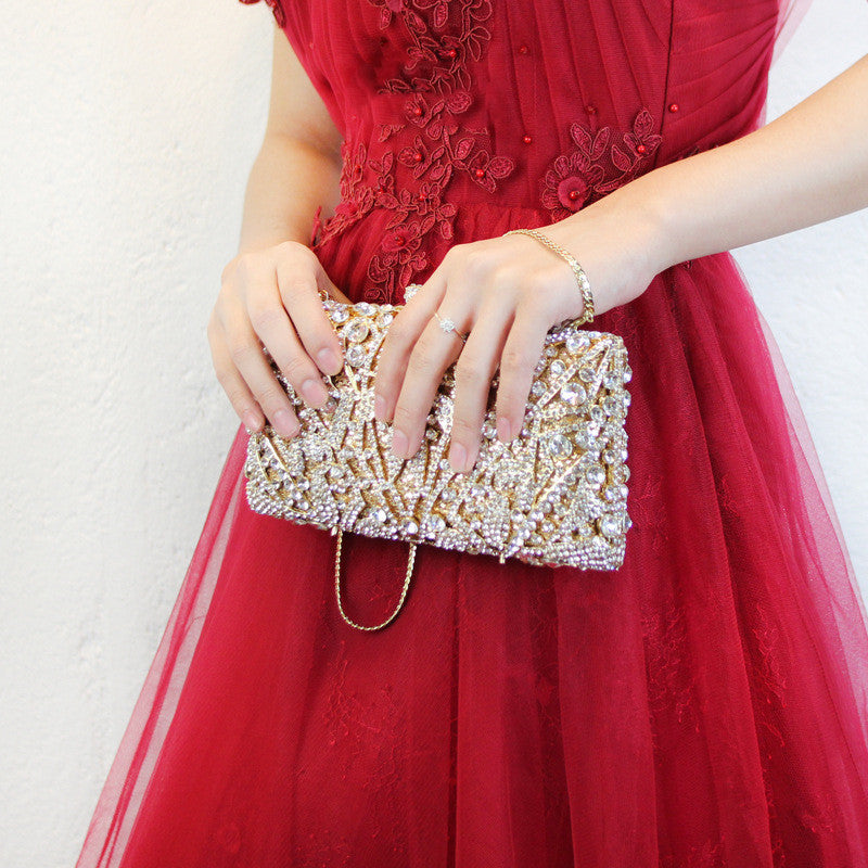 Cutout Rhinestone Girl Diamond Evening Bag