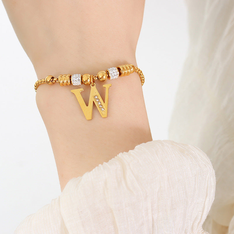 18K gold classic and fashionable 26 letter design versatile bracelet